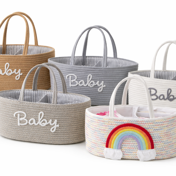 Woven Baby Diaper Caddy Organizer